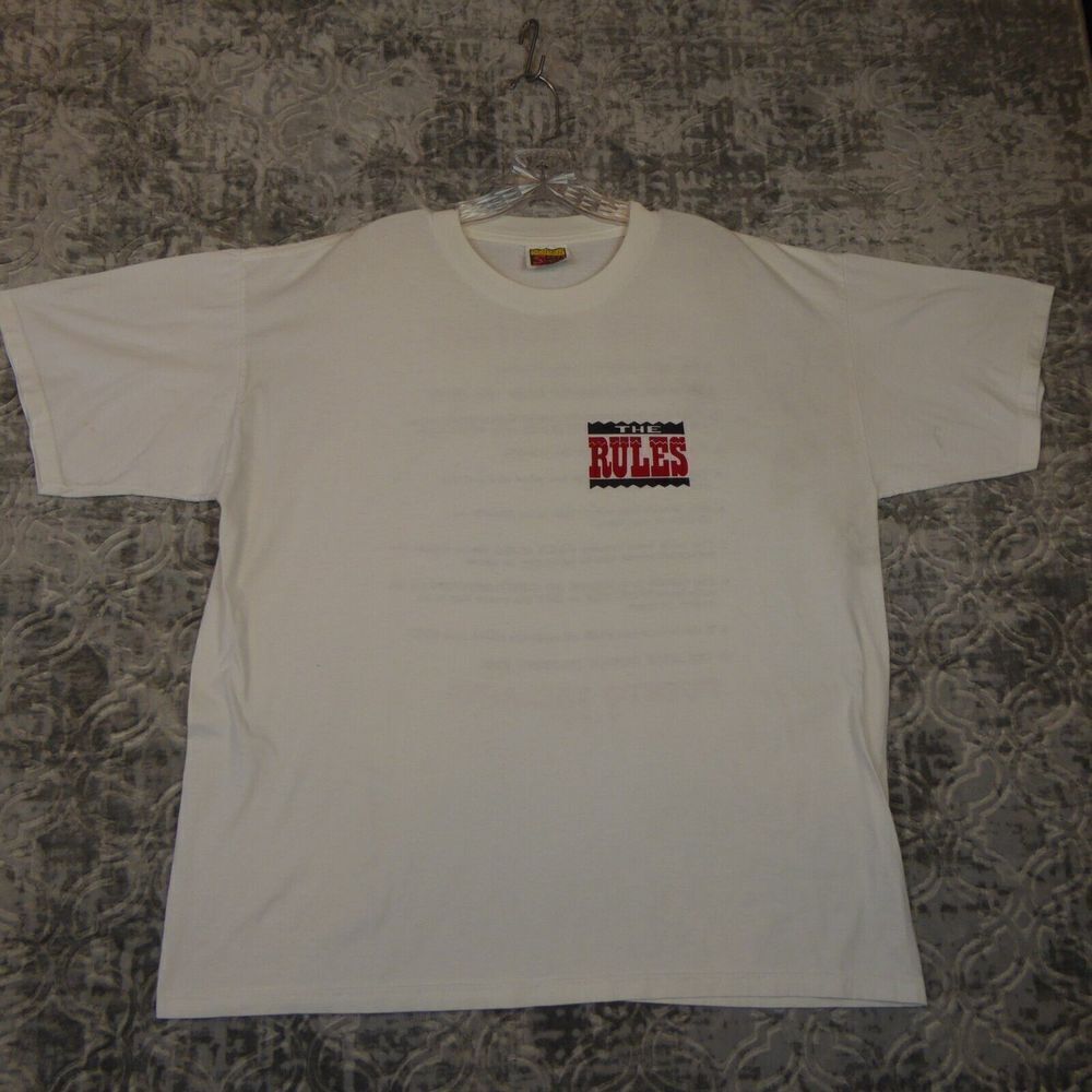 Vintage Puerto Vallarta Mexico Shirt Mens XXL 2XL White The Rules Male Female